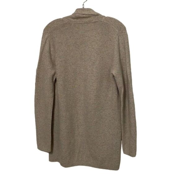 J. Jill Tan Knit Open Cardigan Sweater Womens Size Small Cotton Silk Long Sleeve - Picture 4 of 11